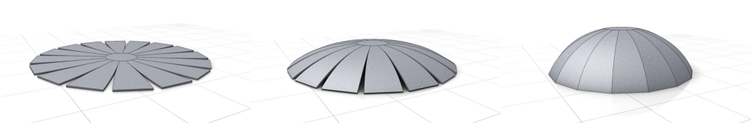 Process of Transforming Planar Concrete Slab into Double-Curved Shell (© TU Wien)