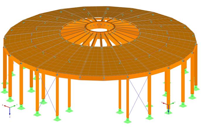 Model of Gazebo Structure in RFEM (© Ing. Šrůtek)