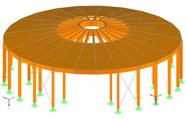 Model of Gazebo Structure in RFEM (© Ing. Šrůtek)