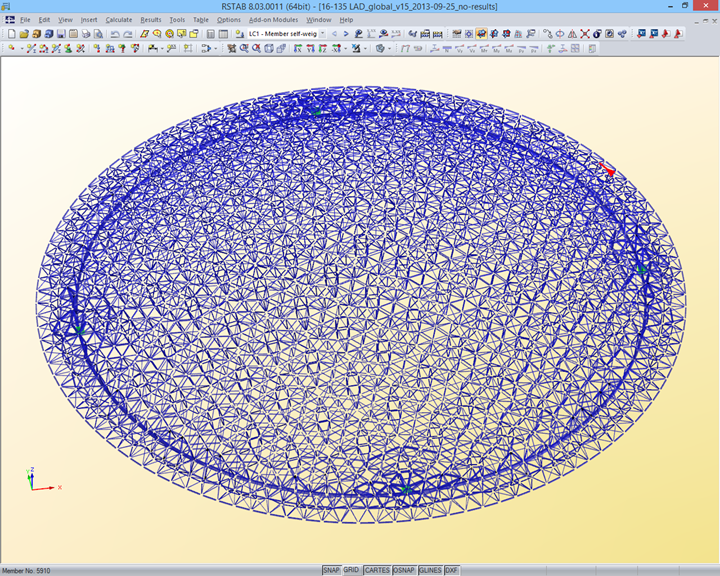 Louvre Abu Dhabi - 3D Model of Dome in RSTAB (© Waagner-Biro)