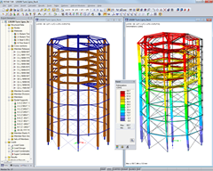 Model and Deformation of Tower in RSTAB (© WIEHAG)