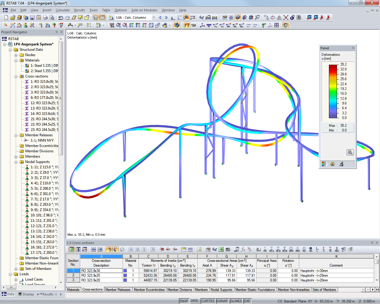 Model with Deformation Visualized in RSTAB (© ifb frohloff staffa kühl ecker)