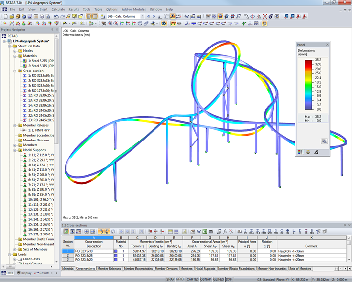 Model with Deformation Visualized in RSTAB (© ifb frohloff staffa kühl ecker)