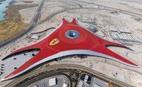 Roof Structure of Ferrari World Theme Park from Bird's-Eye View (© MERO-TSK)