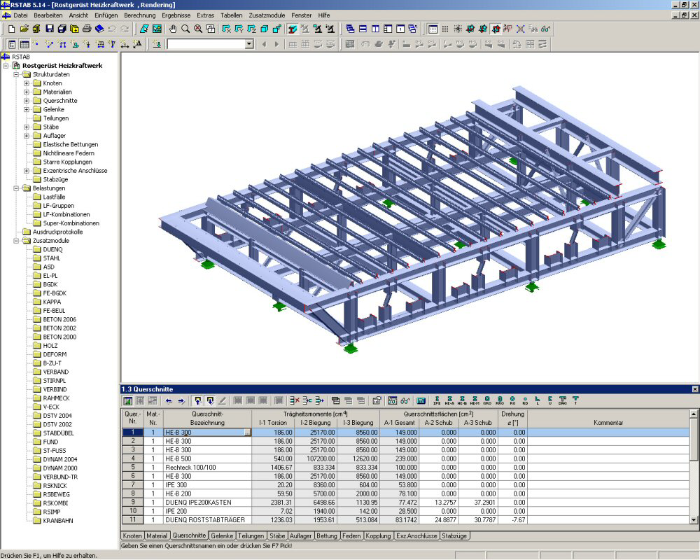 RSTAB Model of Grate Scaffolding (© IB Ehlenz)