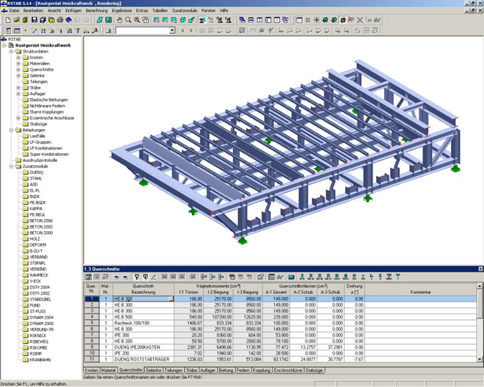RSTAB Model of Grate Scaffolding (© IB Ehlenz)