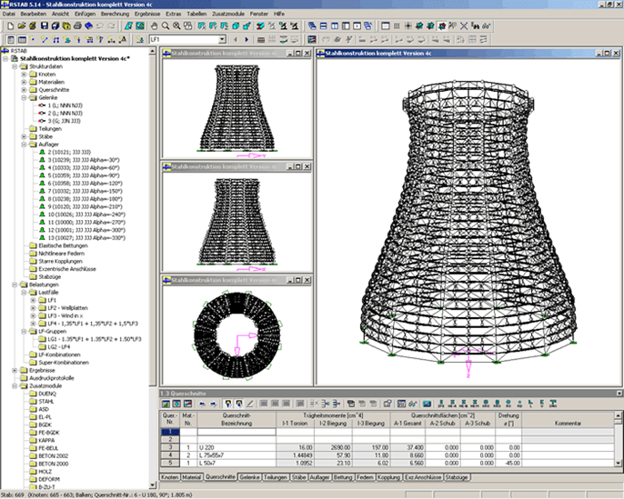 Structural Model of Cooling Tower in RSTAB (© KramerAlbrecht)