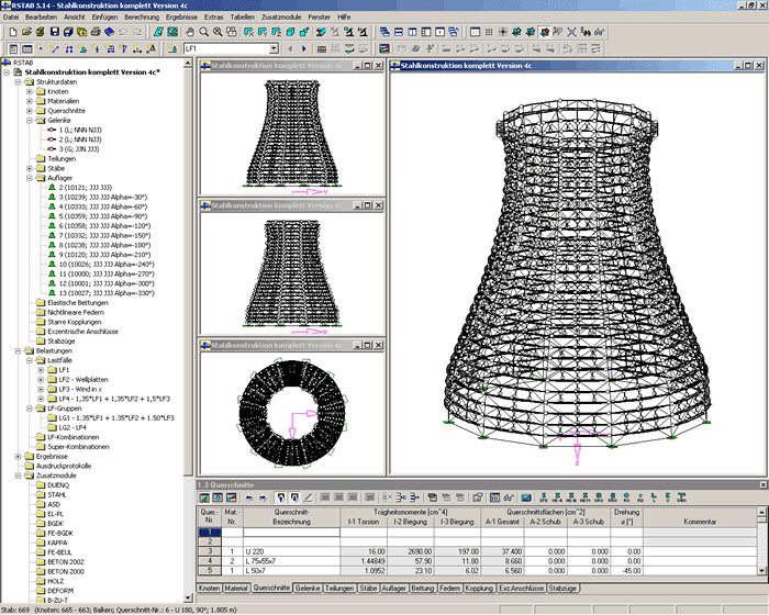 Structural Model of Cooling Tower in RSTAB (© KramerAlbrecht)