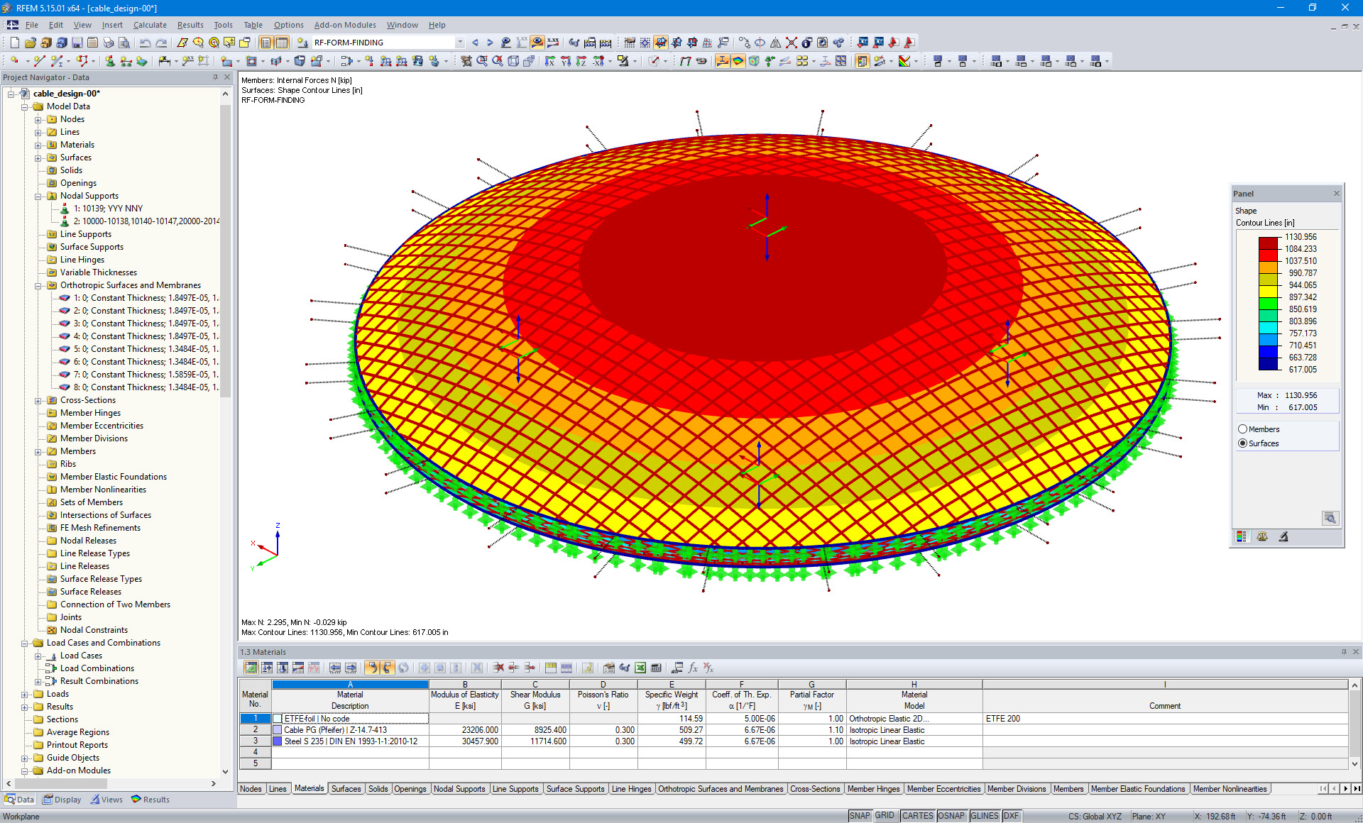 3D Model of ETFE Cushion with Cable Web in RFEM (© z3rch)