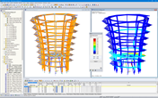 3D Model and Buckling Shape of Lookout Tower in RSTAB (© WIEHAG GmbH)