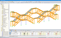 RFEM Model of Staircase Structure Made of Timber Trusses (© Josef Kolb AG)