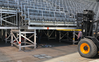 Transportable Bleachers During Construction (© Trex Commercial Products)