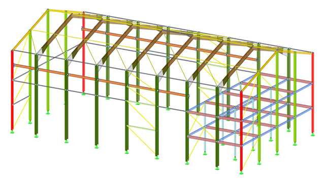 3D Model of Building in RFEM (© Albyr)