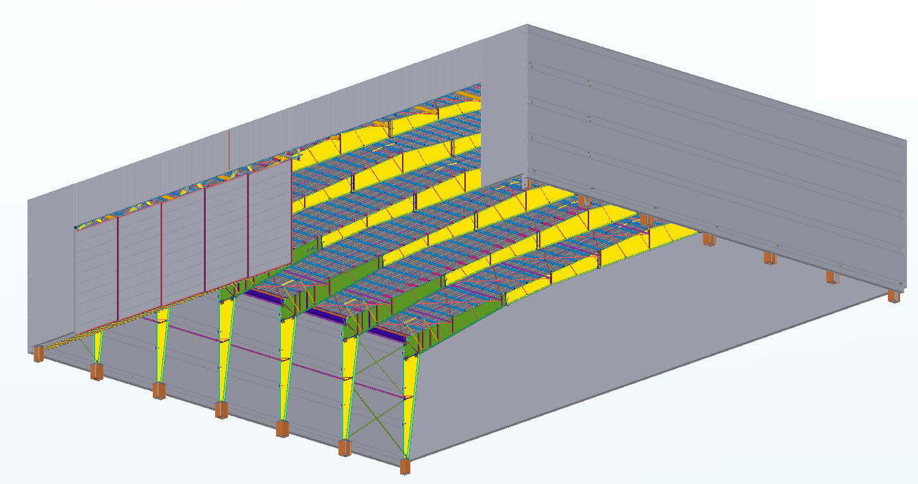 Tekla Model of Hangar (© Metalúrgica Vera S.R.L)