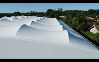 Tensioned Membrane Tennis Court Roof (© ACS Production)