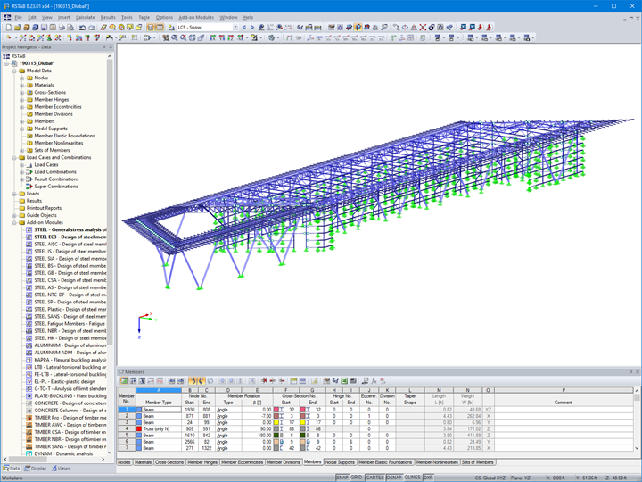 Handling Terminal | Customer Project Planned with RSTAB
