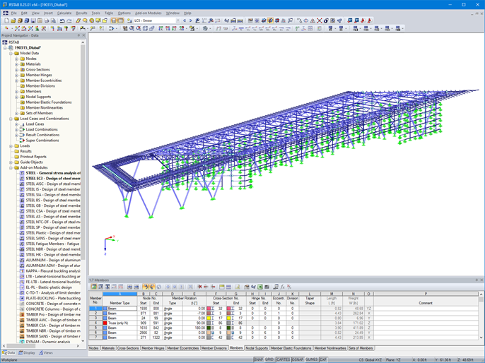 Handling Terminal | Customer Project Planned with RSTAB