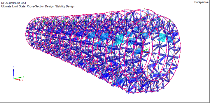 RFEM Model with RF-ALUMINUM Design Results (© T&E Support)