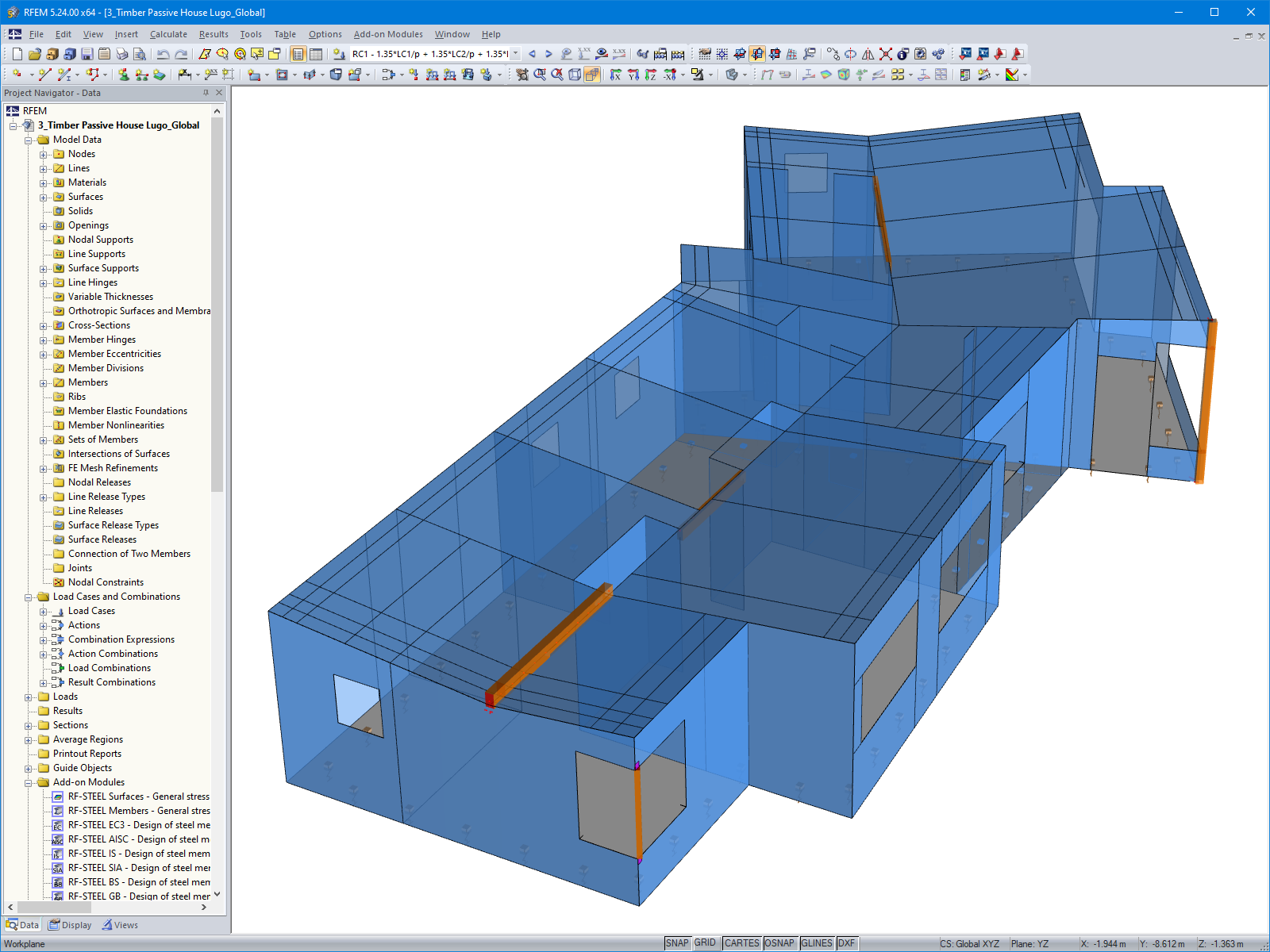 RFEM Model of Residential Building (© Maderas Besteiro)