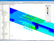 Local RFEM Model of Connection Between Steel and Timber Beams (© Maderas Besteiro)