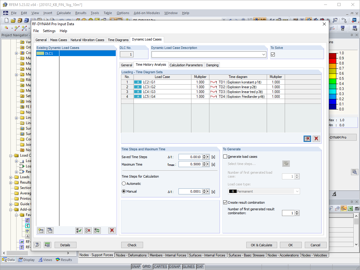 Dynamic Load Case: Time Diagram Sets