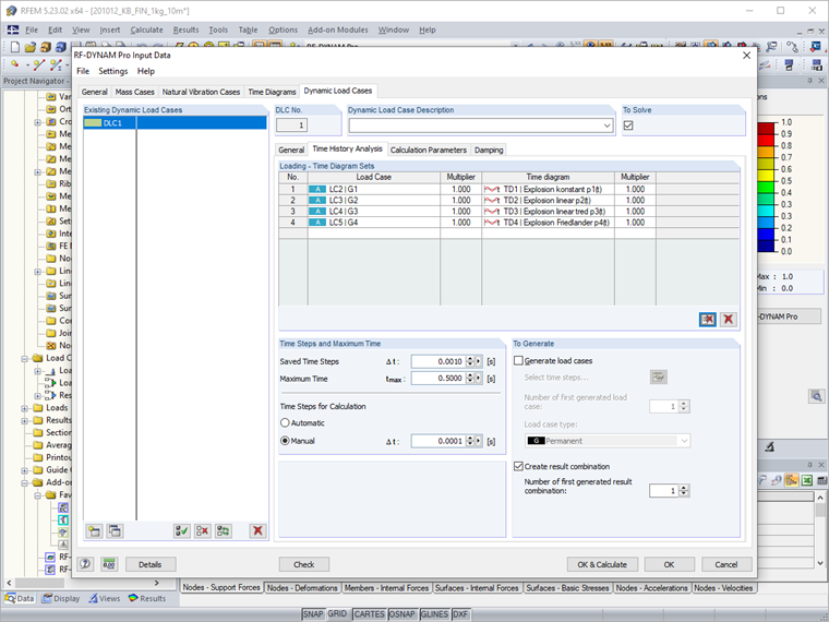 Dynamic Load Case: Time Diagram Sets