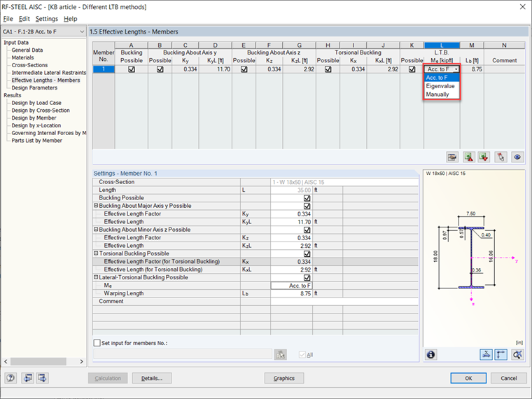 Table 1.5 Effective Lengths – Members
