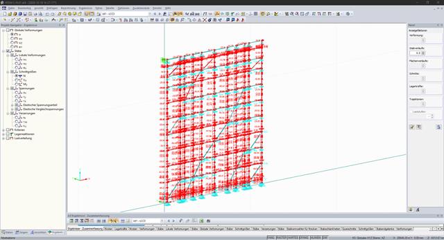 Calculated Model with Internal Forces in RFEM (© PERI GmbH)