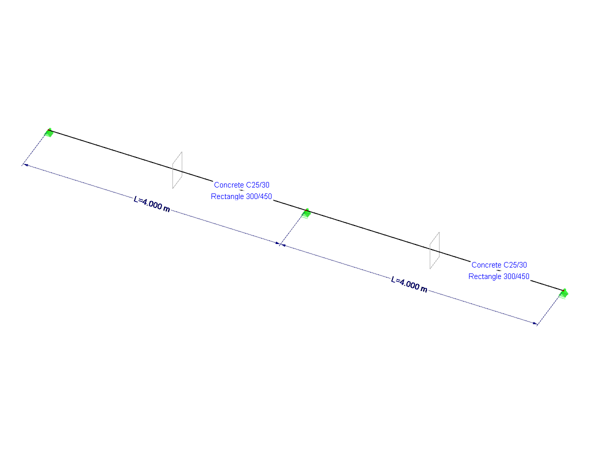 Structural System with Cross-Section Dimension Details and Material