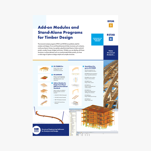 Dlubal | Brochure | Add-on Modules and Stand-Alone Programs for Timber Design