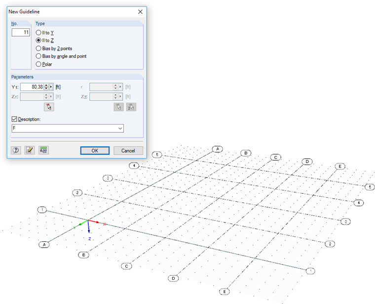 Dialog Box "New Guideline" and Grid from Guidelines