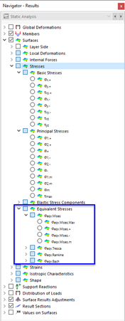 Surface Stresses – Equivalent Stresses