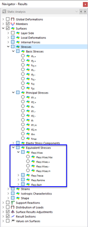 Surface Stresses – Equivalent Stresses