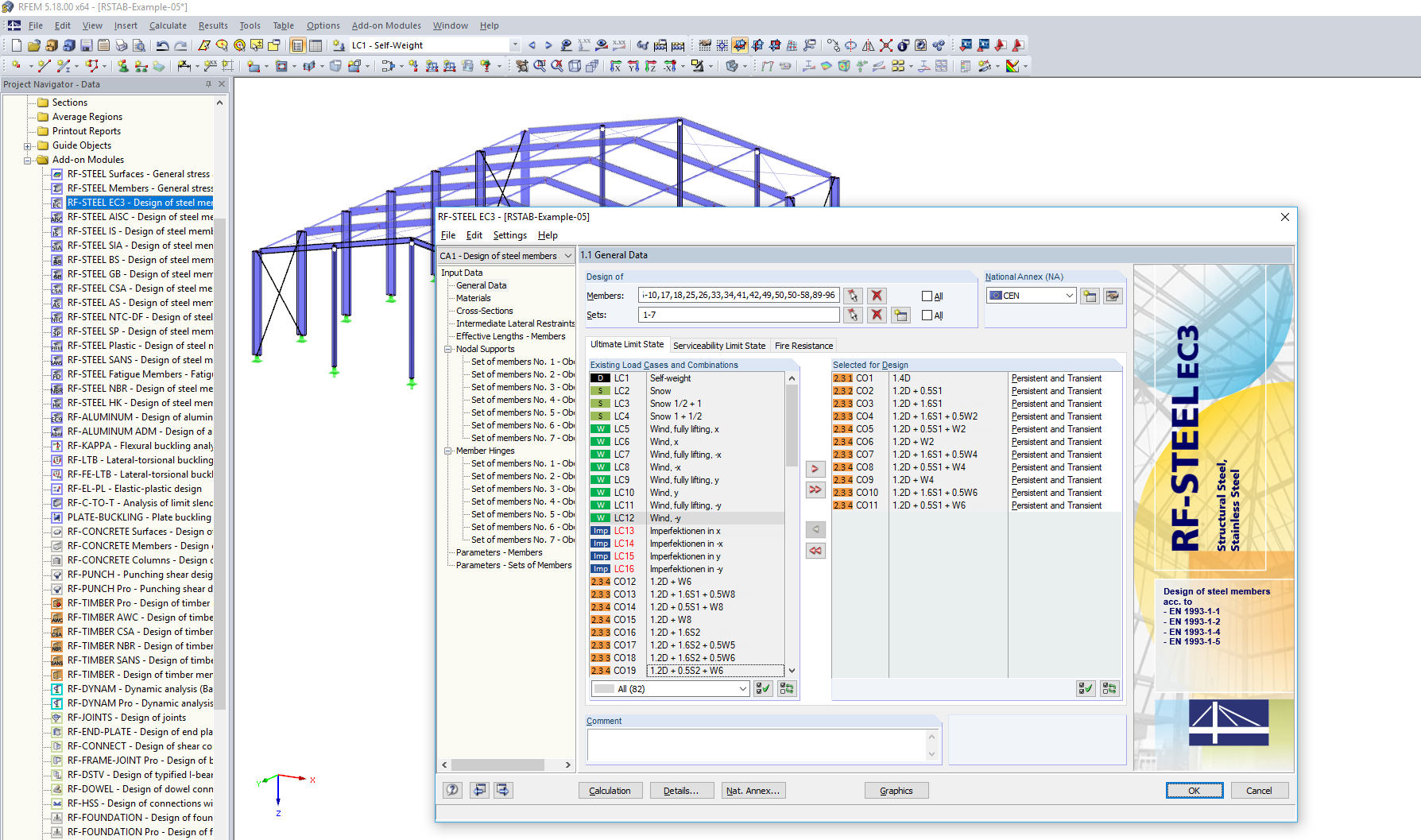 Graphical User Interface of RF-STEEL EC3 Add-on Module  