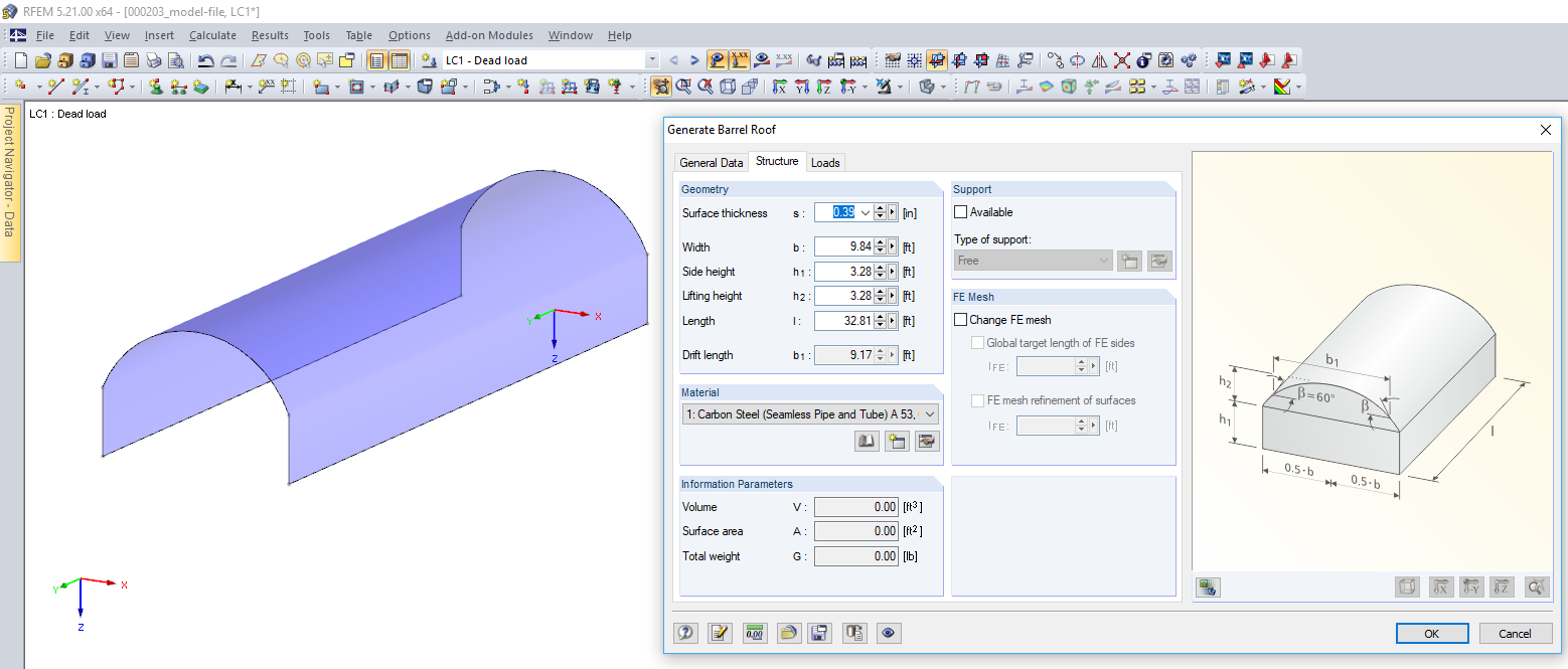 Model Generator - Barrel Roof
