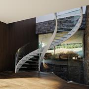 Side View of Steel Spiral Staircase