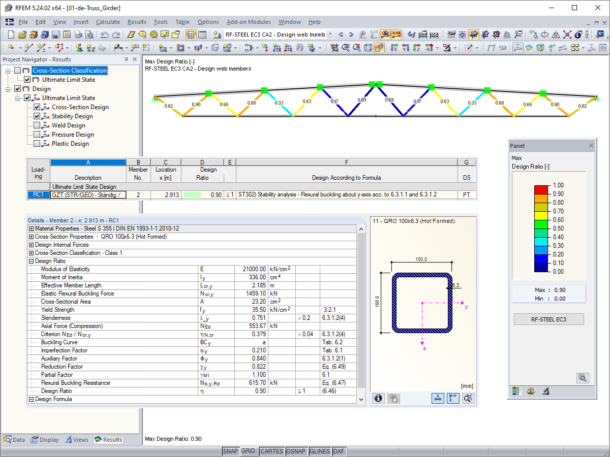 Stability Analysis of Internal Members