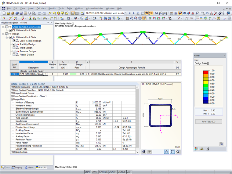 Stability Analysis of Internal Members