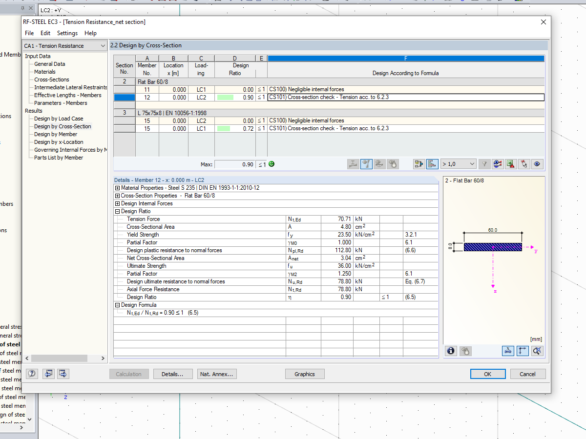 Result for Crossing 1 in RF-STEEL EC3