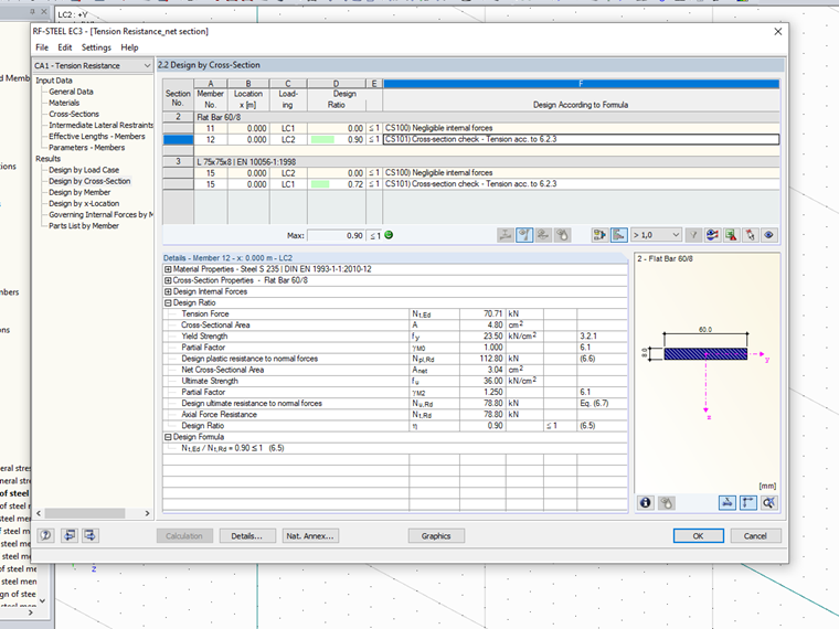 Result for Crossing 1 in RF-STEEL EC3