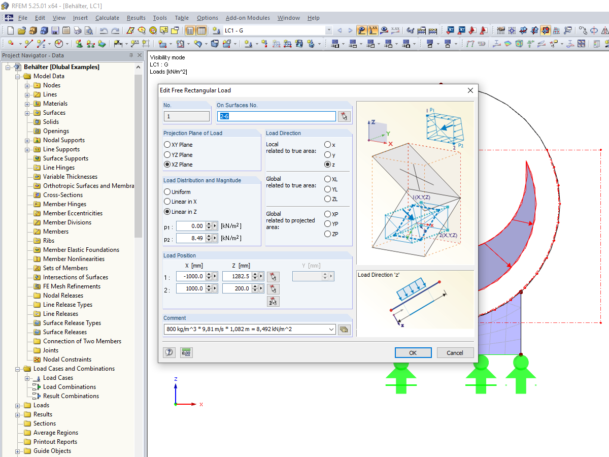 Editing Free Rectangular Load