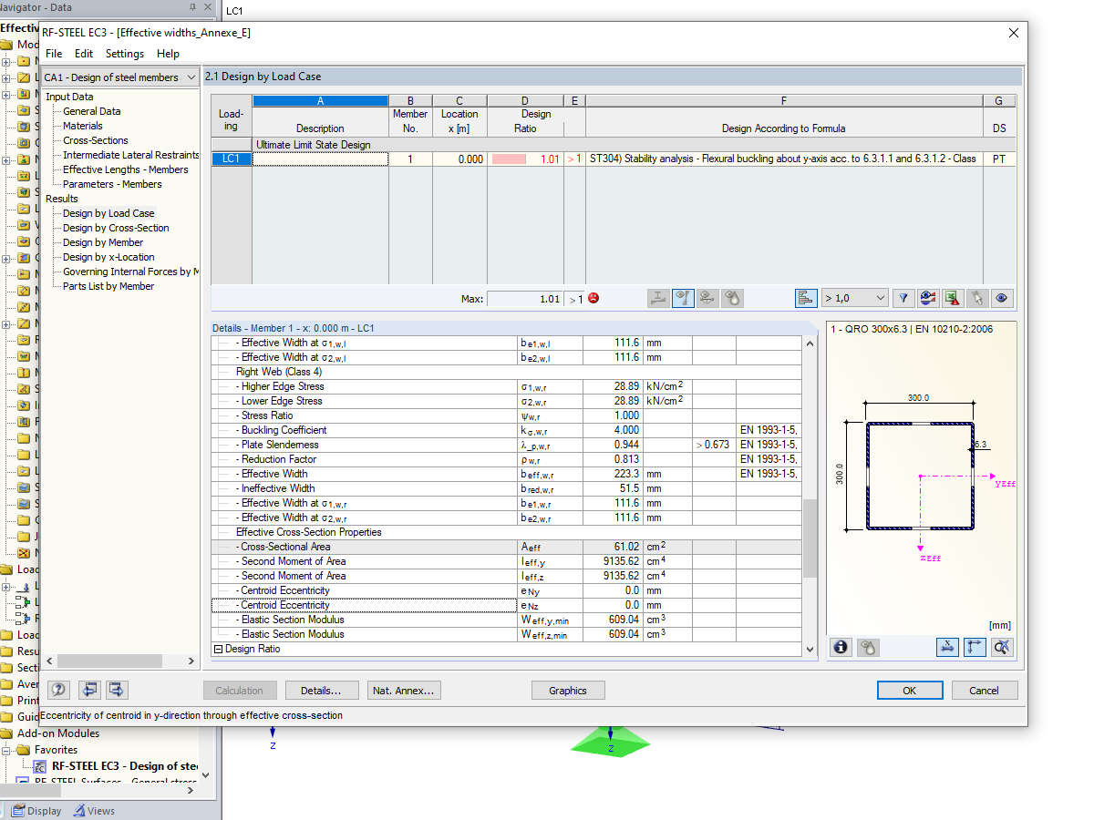 Effective Cross-Section Properties Without Considering Actual Compressive Stress