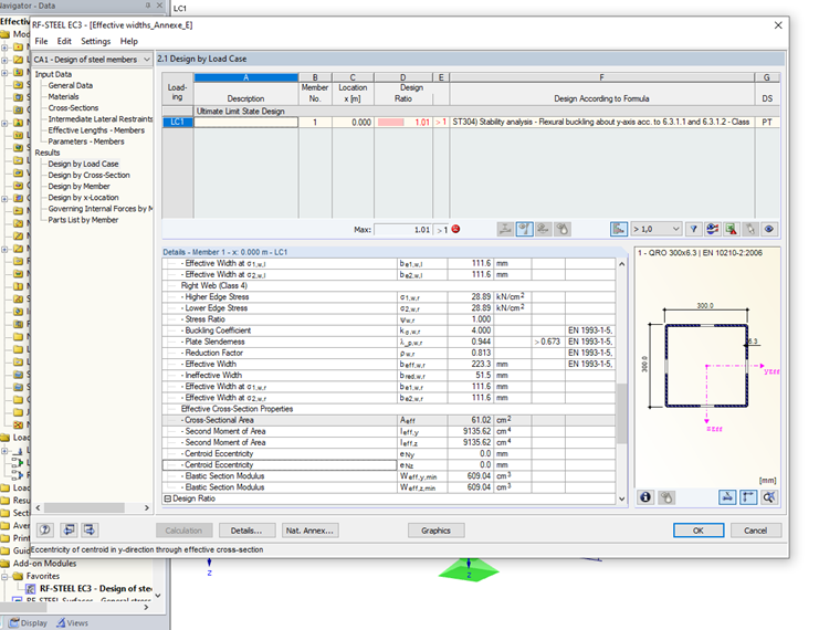 Effective Cross-Section Properties Without Considering Actual Compressive Stress