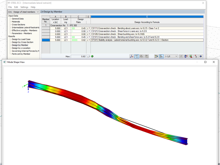 Mode Shape and Design Ratios for Input of Intermediate Lateral Restraint