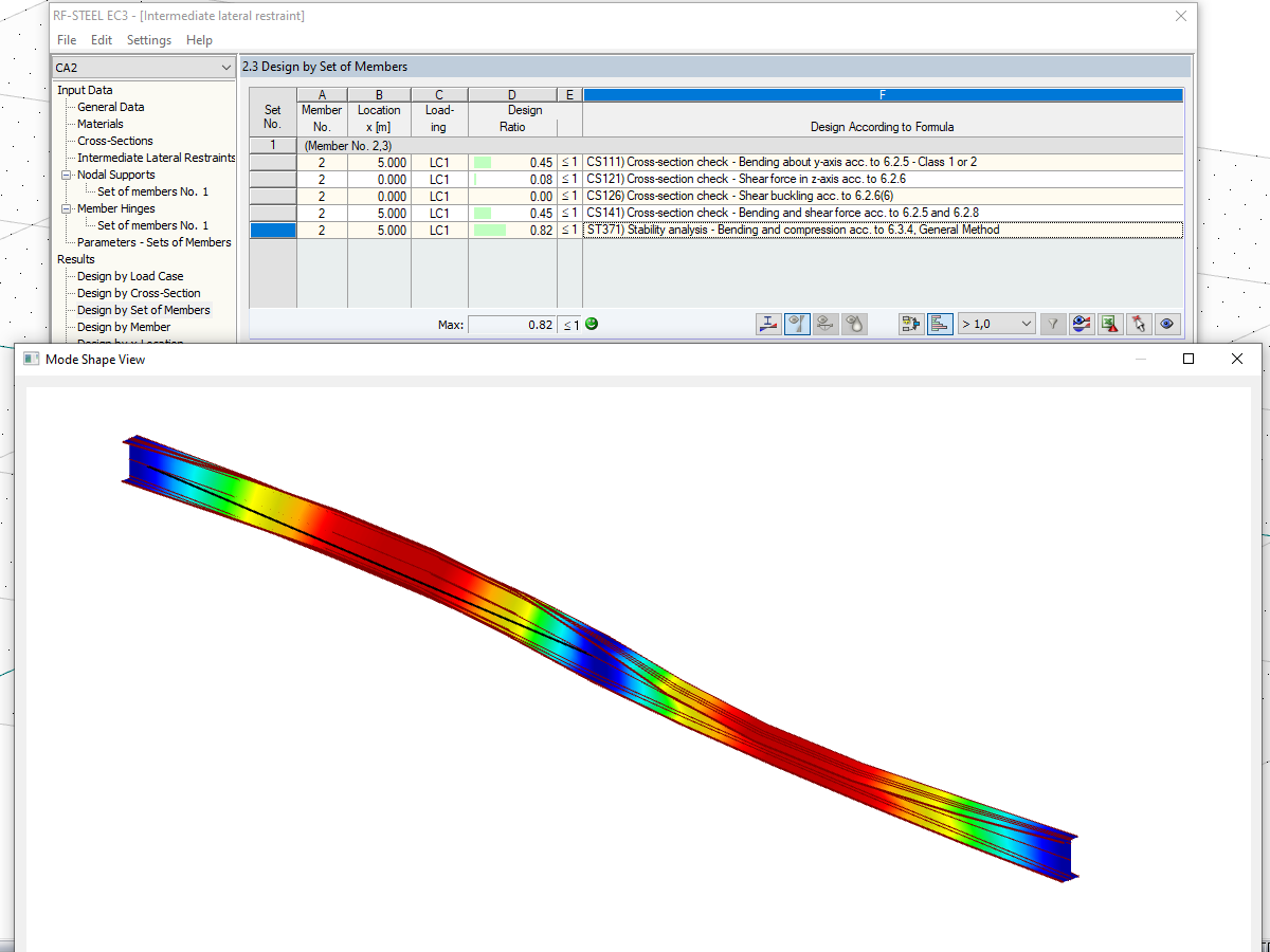 Mode Shape and Design Ratios for Input of Nodal Support