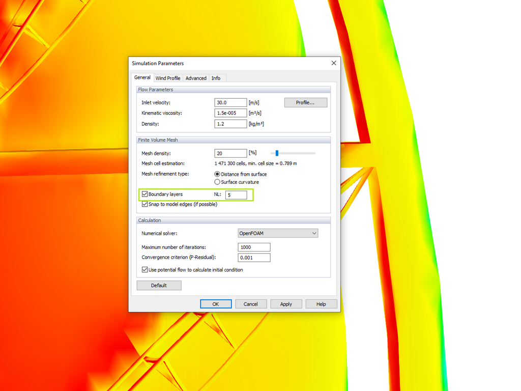 Model Surface Layer Mesh in RWIND Simulation