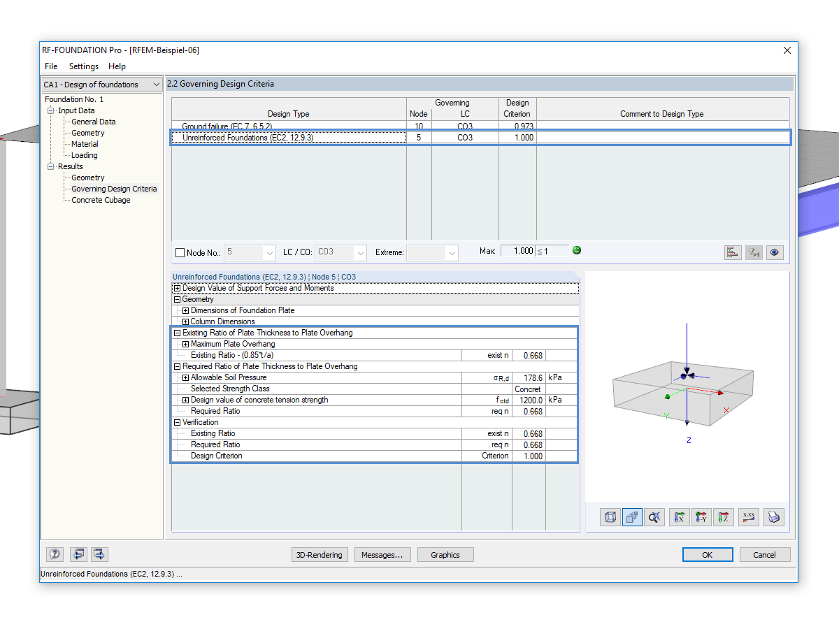 Displaying Results for Design of Unreinforced Foundations