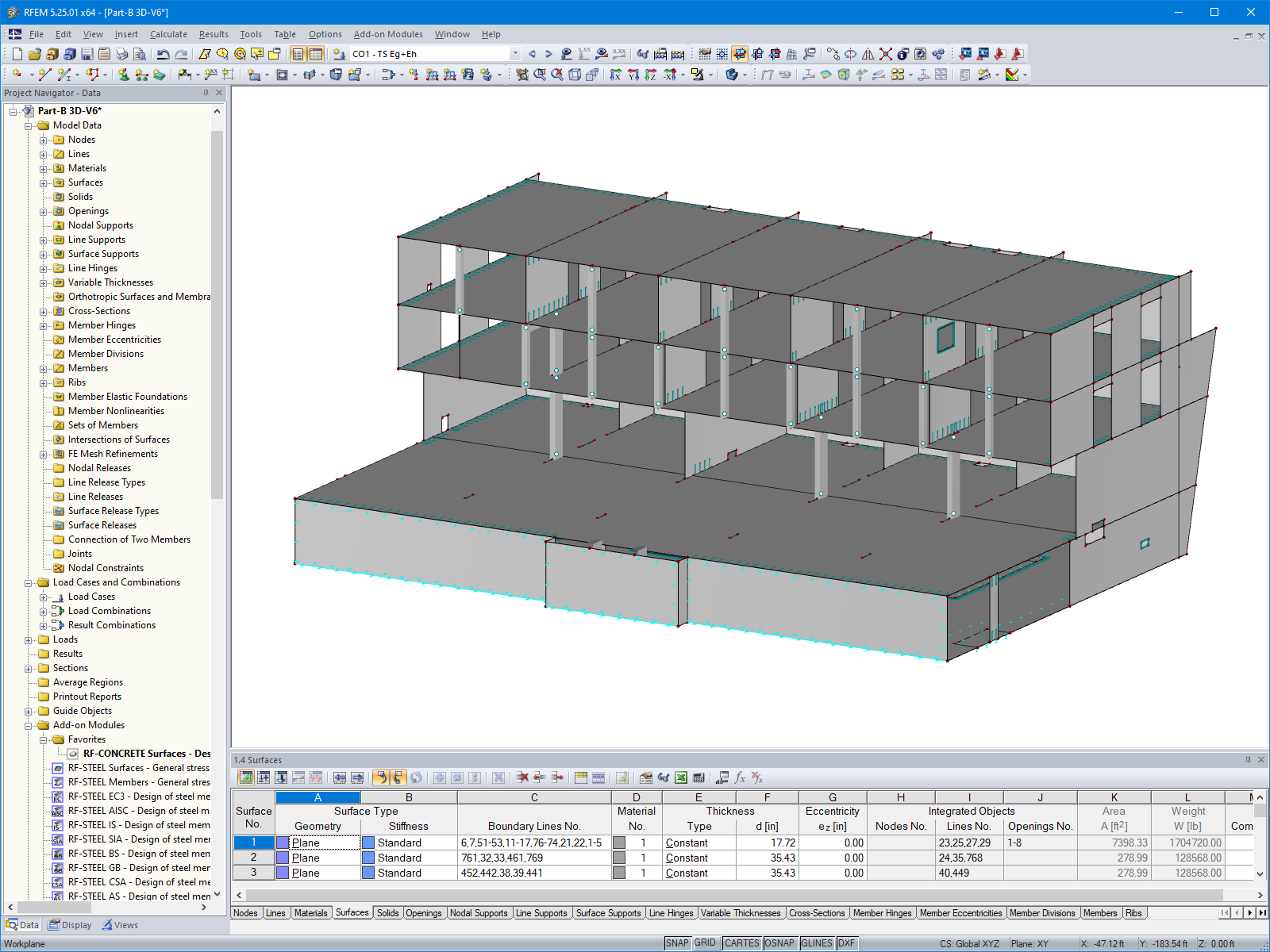 Village Center Component B in RFEM (© Dipl.-Ing.Rainer Zangerle)