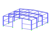 Steel Hall with Gently Pitched Gable Roof Shape