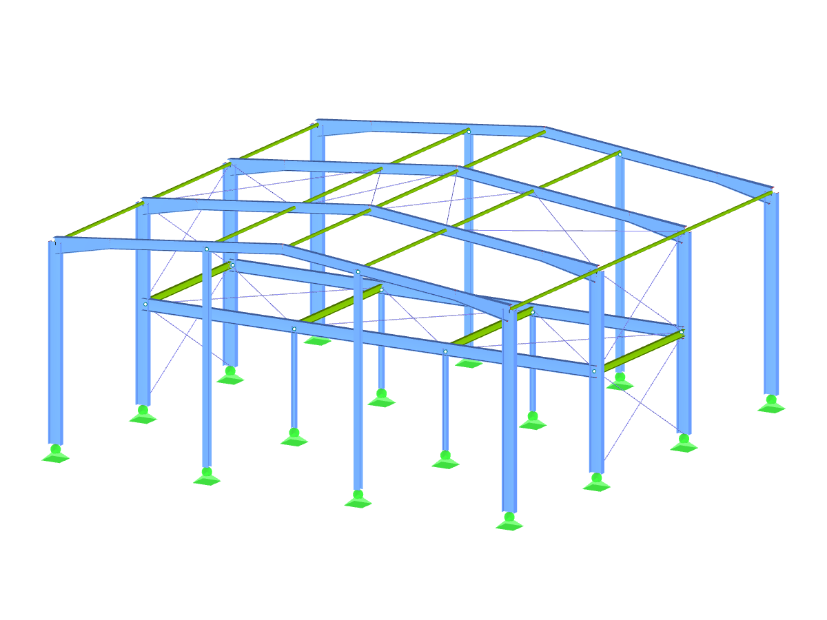 Steel Hall with Generated Bracing